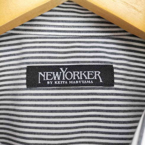 ニューヨーカー NEWYORKER ロゴ刺繍ストライプ柄オックスフォードシャツ メンズ LL