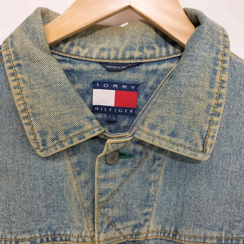 トミーヒルフィガー TOMMY HILFIGER 90-00s フラッグ刺繍 デニムジャケット メンズ import:L