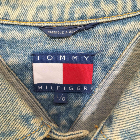 トミーヒルフィガー TOMMY HILFIGER 90-00s フラッグ刺繍 デニムジャケット メンズ import:L