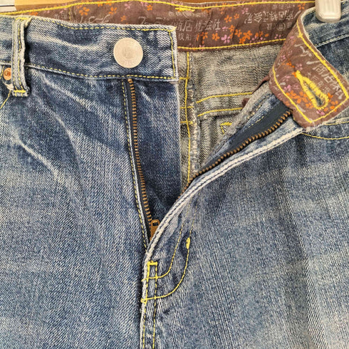 豊天商店 和柄プリントデニムパンツ メンズ JPN:M