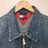 トミーヒルフィガー TOMMY HILFIGER 90-00s ロゴ刺繍 デニム ジップアップジャケット メンズ import:XL