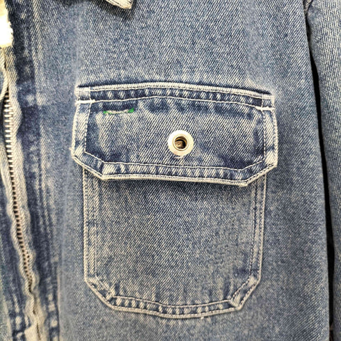 トミーヒルフィガー TOMMY HILFIGER 90-00s ロゴ刺繍 デニム ジップアップジャケット メンズ import:XL