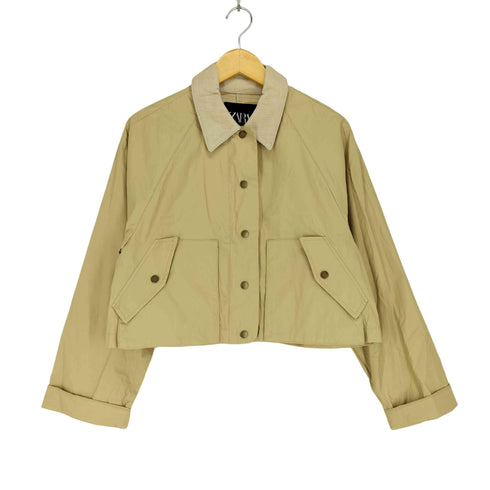 ザラ ZARA 襟コーデュロイクロップドジャケット レディース JPN:S