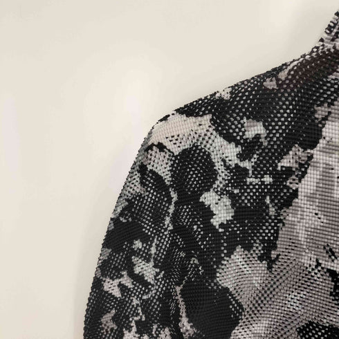 ミー イッセイミヤケ me ISSEY MIYAKE 08SS グラフィックプリント ハイネック ストレッチプリーツ トップ レディース