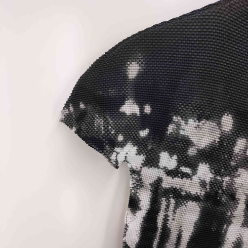 ミー イッセイミヤケ me ISSEY MIYAKE 09AW 総柄 プリーツ ハイネック S/S カットソー レディース
