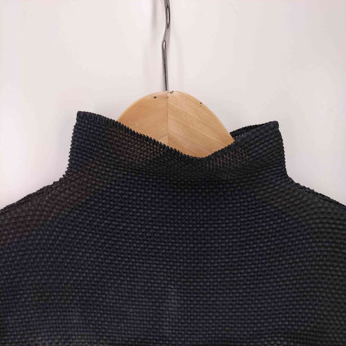 ミー イッセイミヤケ me ISSEY MIYAKE 09AW 総柄 プリーツ ハイネック S/S カットソー レディース