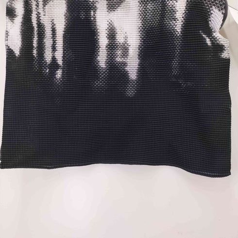 ミー イッセイミヤケ me ISSEY MIYAKE 09AW 総柄 プリーツ ハイネック S/S カットソー レディース