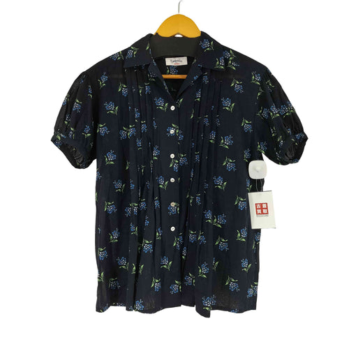 ケンゾー KENZO COMPOSITION フラワープリーツシャツ レディース 38