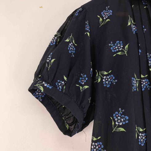 ケンゾー KENZO COMPOSITION フラワープリーツシャツ レディース 38