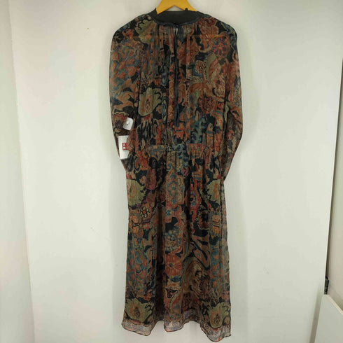 ザラ ZARA 総柄シアーマキシ丈ワンピース レディース import:L