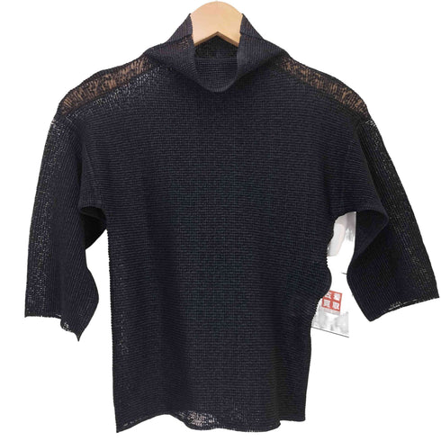ミー イッセイミヤケ me ISSEY MIYAKE 03SS スリークウォータースリーブ ハイネック プリーツ トップ レディース