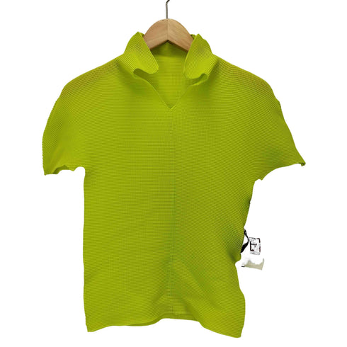 ミー イッセイミヤケ me ISSEY MIYAKE 09SS プリーツ S/S スキッパー シャツ カットソー レディース