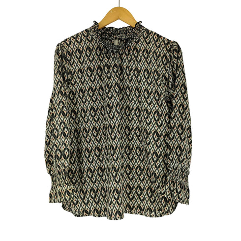 coral 総柄フリルブラウス レディース M-L