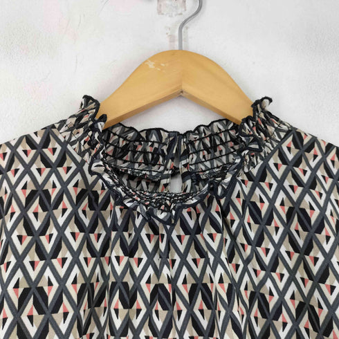 coral 総柄フリルブラウス レディース M-L