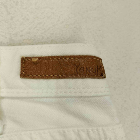 ヤヌーク YANUK CECIL ホワイトボーイフレンドクロップドパンツ レディース US:25