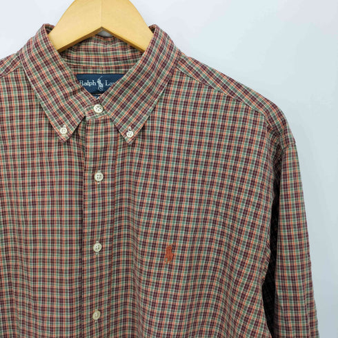 ラルフローレン RALPH LAUREN 00S CLASICC FIT ポニー刺繍 チェック L/S ボタンダウンシャツ メンズ import:XL
