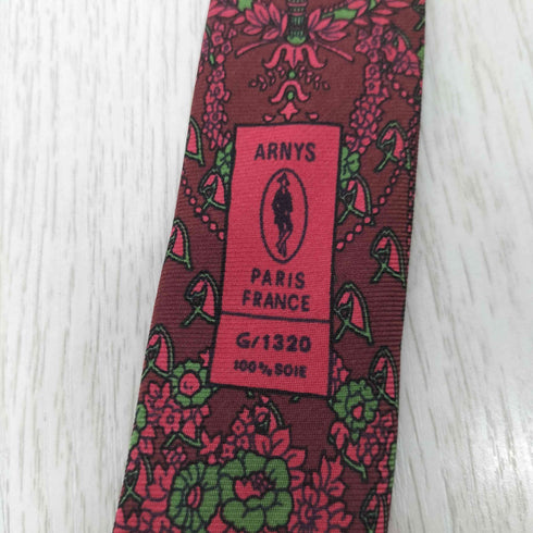 アルニス パリス ARNYS PARIS フランス製 花柄シルクネクタイ メンズ