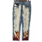 MT99 DAMAGE FIRE PRINT jeans denim Pants メンズ JPN:M