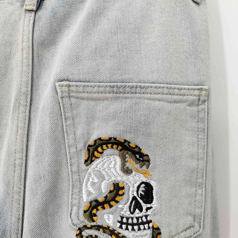 バック刺繍デザインフレアデニム メンズ JPN:L