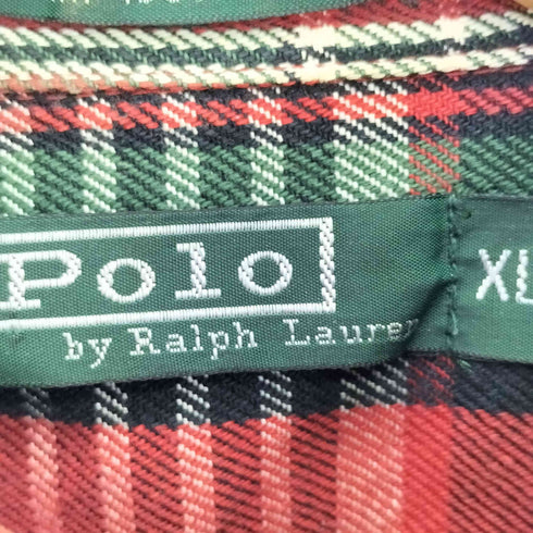 ポロラルフローレン POLO RALPH LAUREN 緑タグ ヘビー ネルシャツ メンズ import:XL