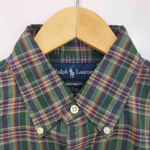 ポロラルフローレン POLO RALPH LAUREN CUSTOM FIT ボタンダウン ネルシャツ メンズ import:S