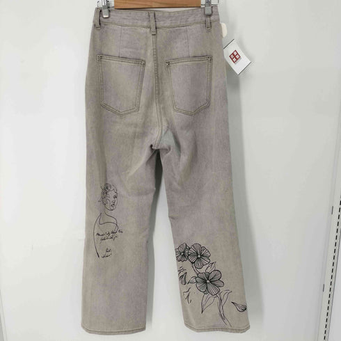 WHOOWAP アーティスティック デザインプリント デニムパンツ レディース S