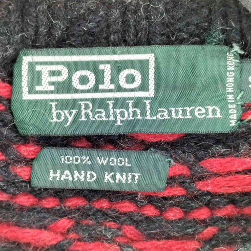 ポロバイラルフローレン Polo by RALPH LAUREN 80s HAND KNIT ノルディック柄 ウールニット メンズ 18