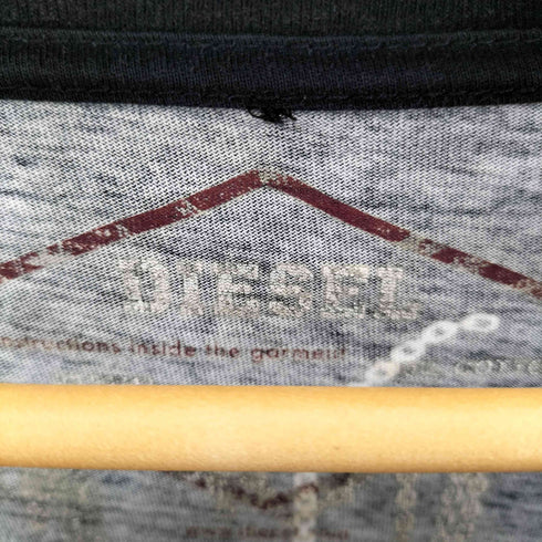 ディーゼル DIESEL 両面プリント スカルプリント グラデーション L/S Tシャツ Y2K メンズ import:M