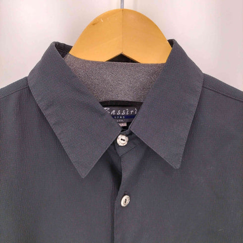 BASSIRI 90S USA製 無地 シワ加工 シャツ メンズ import:M