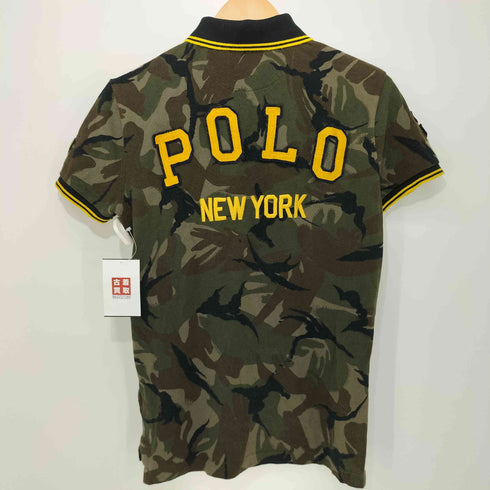 ポロラルフローレン POLO RALPH LAUREN ワッペン付き鹿の子ポロシャツ メンズ XS