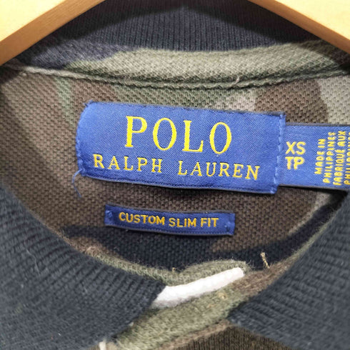 ポロラルフローレン POLO RALPH LAUREN ワッペン付き鹿の子ポロシャツ メンズ XS