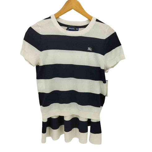 バーバリーブルーレーベル BURBERRY BLUE LABEL アセテート混 ボーダー S/S Tシャツ&スカート レディース 38