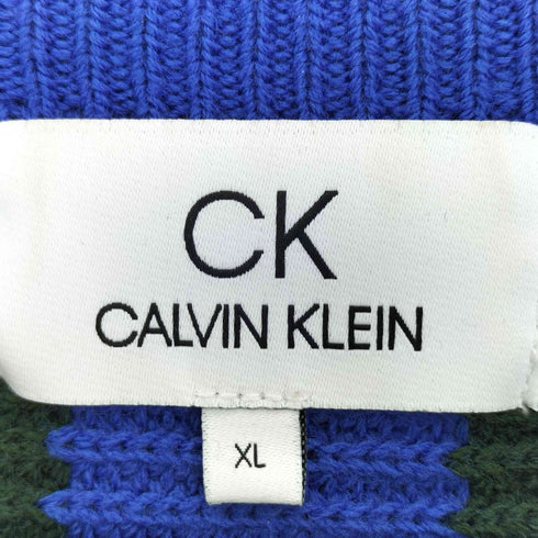 カルバンクライン CALVIN KLEIN ウール混 ストライプ ニット メンズ import:XL