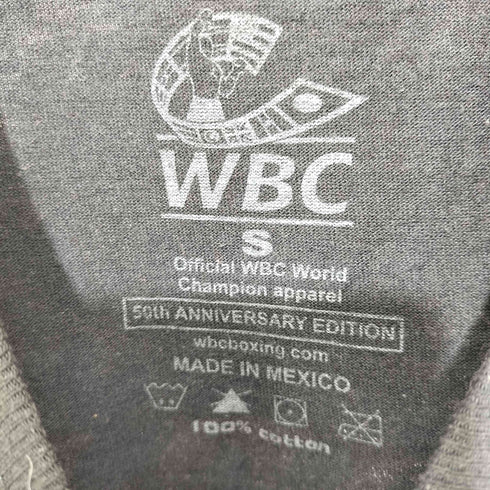 メキシコ製 WBC50周年記念 両面チャンピオンベルトプリントS/S TEE メンズ S