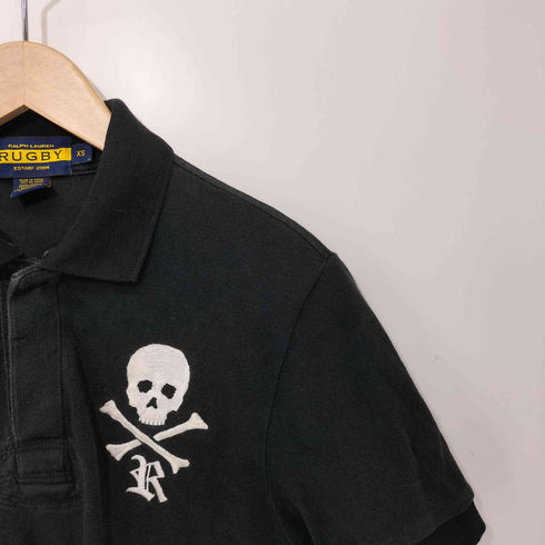 ラグビーラルフローレン Rugby Ralph Lauren ドクロ刺繍鹿の子ポロシャツ メンズ XS