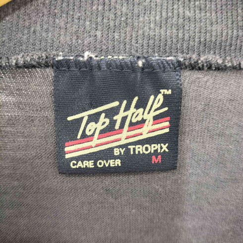 Top Half BY TROPIX 80-90s USA製 コットンポリ シングルステッチ ロゴプリント刺繍 Tシャツ メンズ JPN:M