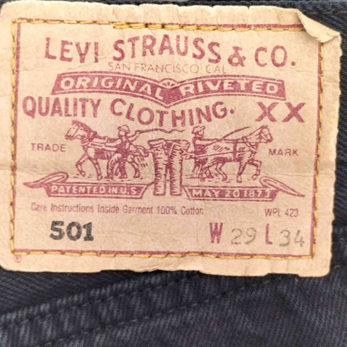 リーバイス Levis 90~00s 501 ユーロ ボタンフライ ブラックデニムパンツ メンズ 29X34
