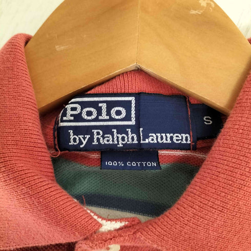 ポロバイラルフローレン Polo by RALPH LAUREN ポニー刺繍 ボーダー 鹿の子 ポロシャツ メンズ import:S