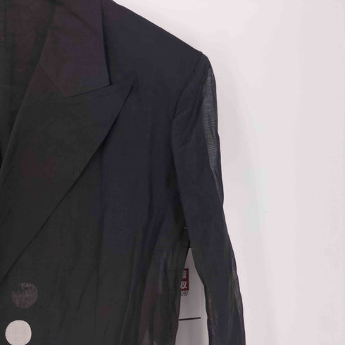 ヨウジヤマモト Yohji Yamamoto 24SS DOT GREY DISCHARGE PRINT 6B DOUBLE JACKET ドット ディスチャージ プリント ダブル ジャケット レディース JPN:2