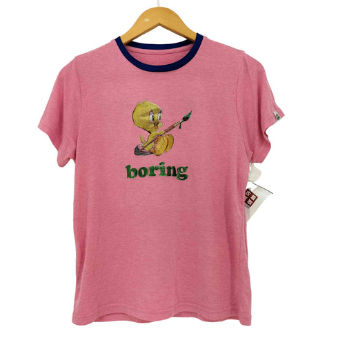 リトルサニーバイト little sunny bite boring ラメ キャラクタープリント リンガーTシャツ レディース