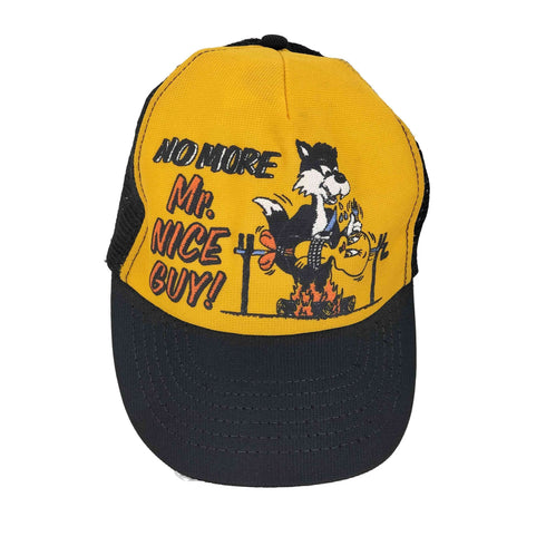 USA製 NO MORE Mr.NICE GUY 発泡プリント スナップバック メッシュキャップ メンズ