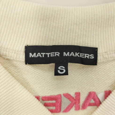 MATTER MAKERS 両面 ロゴ 刺繍 ノースリーブ Vネック スウェット ベスト レディース import:S