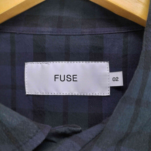 ヒューズ FUSE ワッシャーブラックウォッチシャツ メンズ 02