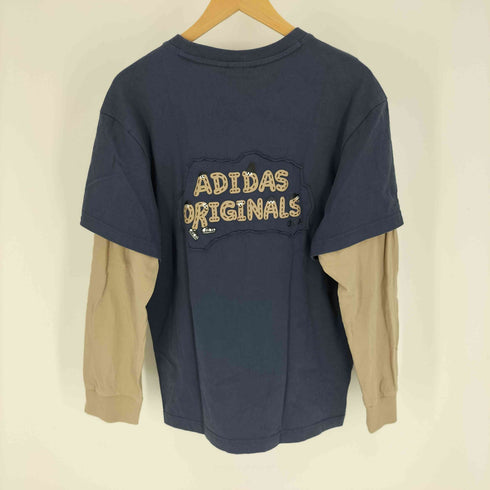 アディダスオリジナルス adidas Originals CHARR コラボ 背面 ロゴ デザイン フェイクレイヤード クルーネック L/S Tシャツ メンズ JPN:S