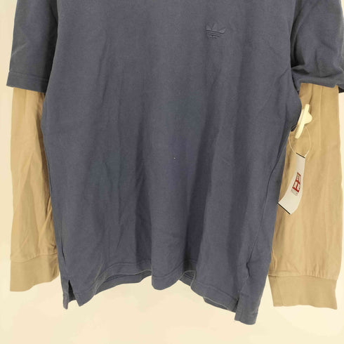 アディダスオリジナルス adidas Originals CHARR コラボ 背面 ロゴ デザイン フェイクレイヤード クルーネック L/S Tシャツ メンズ JPN:S