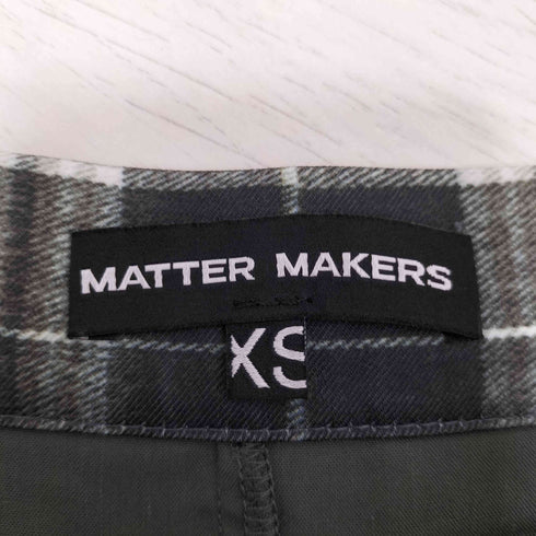 MATTER MAKERS ファイヤーパターン グラフィック プリント タック チェック ミニ スカート 韓国 レディース XS