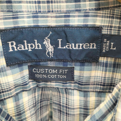 ラルフローレン RALPH LAUREN CUSTOM FIT ポニー 刺繍 B.D L/S チェック シャツ メンズ import:L