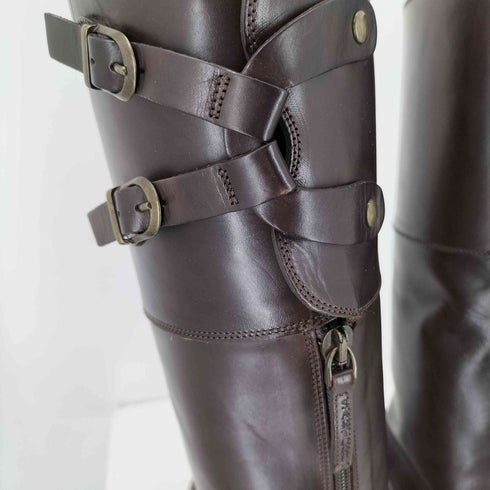 サルトル SARTORE バックジップ レザーロングブーツ レディース 37
