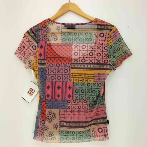 デシグアル Desigual ジオメトリックパッチTシャツ シアー レディース import:M
