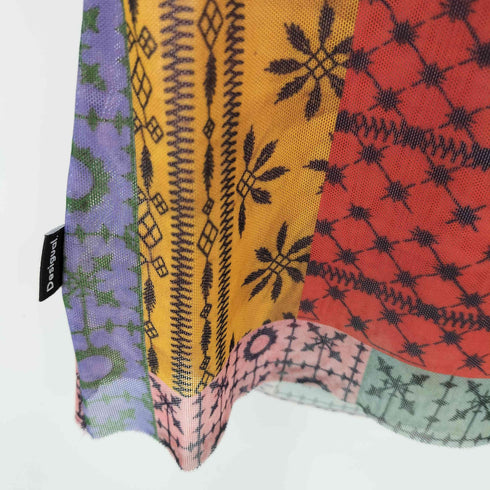 デシグアル Desigual ジオメトリックパッチTシャツ シアー レディース import:M